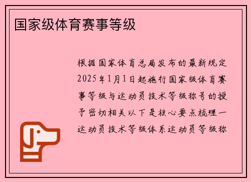 国家级体育赛事等级